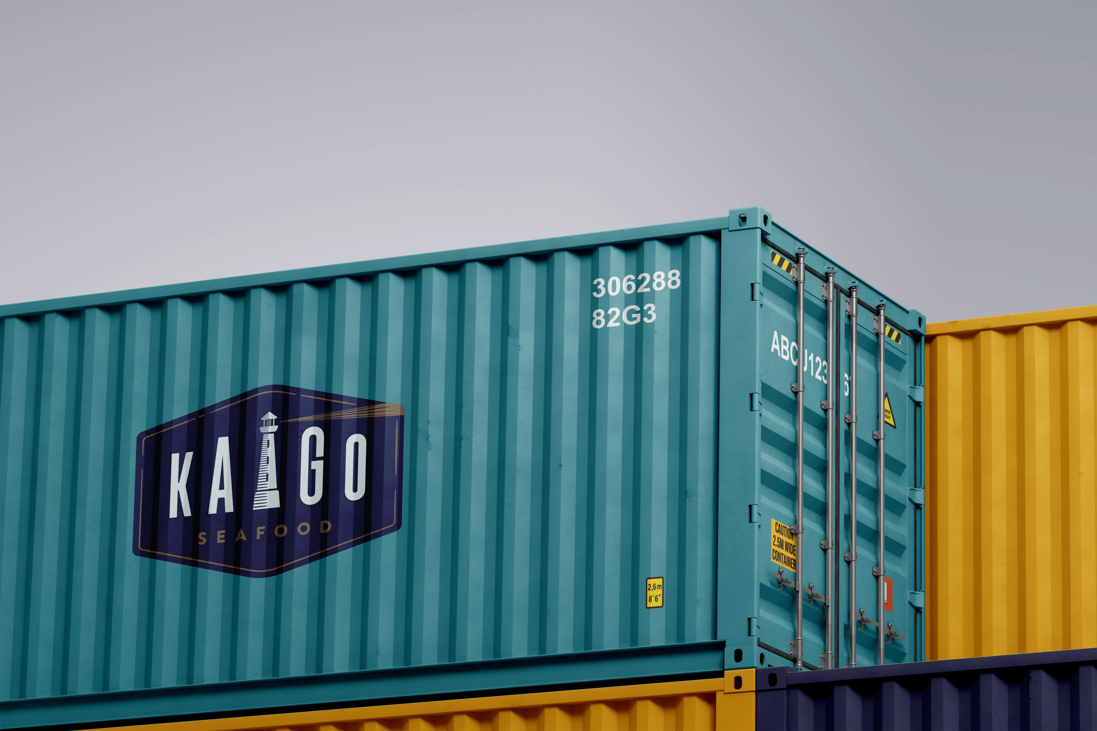 Kaigo branding on shipping containers