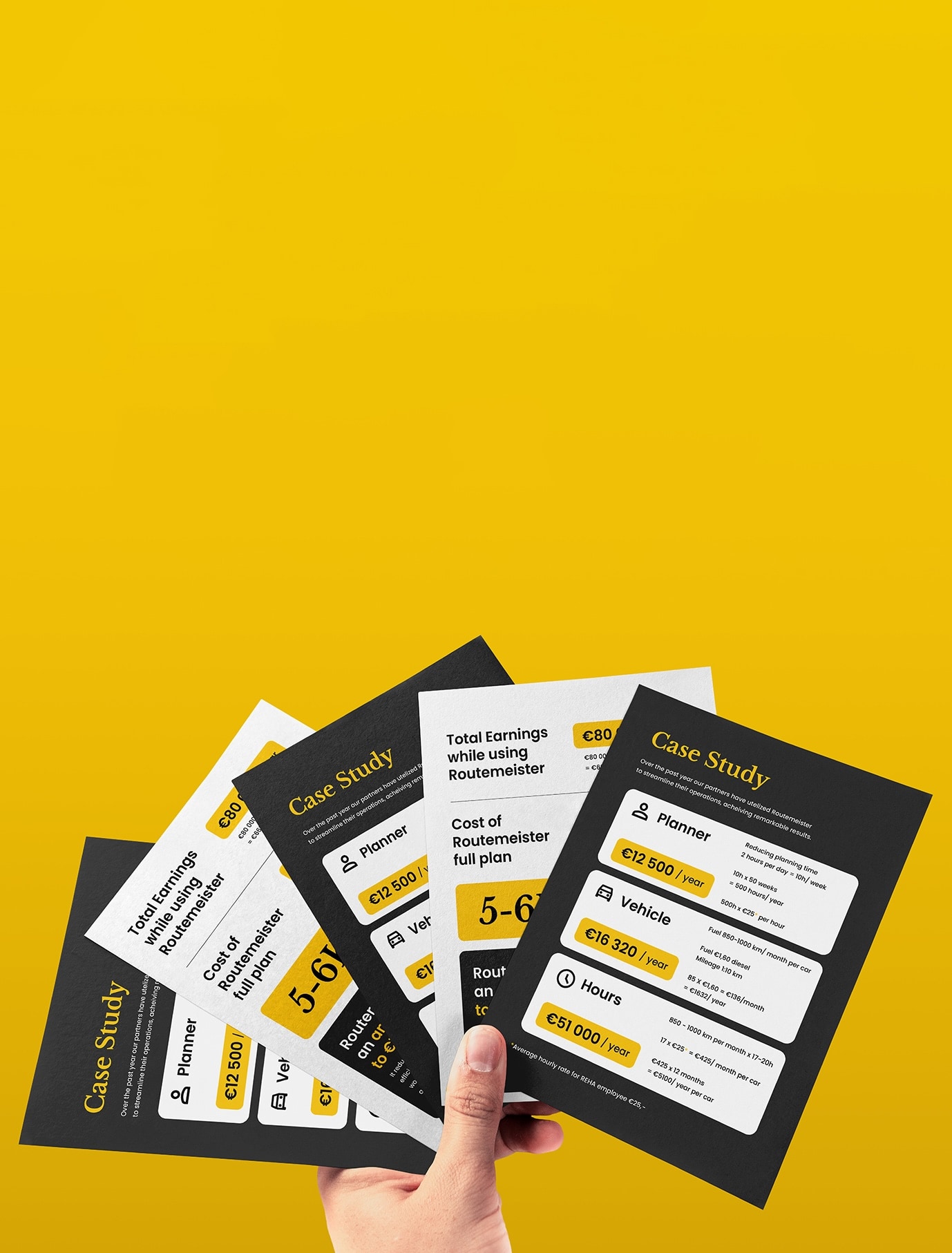 Routemeister branded envelope and document